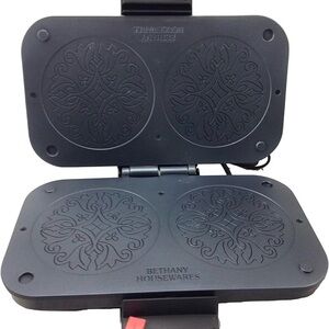 Krumkake baker Bethany Housewares Double Pizzelle Maker - Black